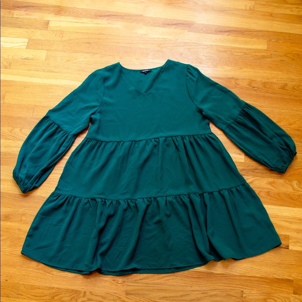Roly Poly Emerald Green Long Sleeve Dress